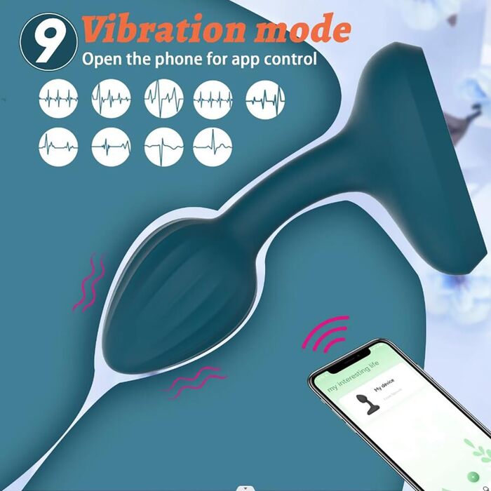 Вібратор-аналізатор JFRong з Bluetooth, пультом дистанційного керування та пультом дистанційного керування. Масажер простати, анальний масажер для чоловіків та жінок. Силіконовий вібратор для анусу, стимулятор G-точки. Колір: фіолетовий