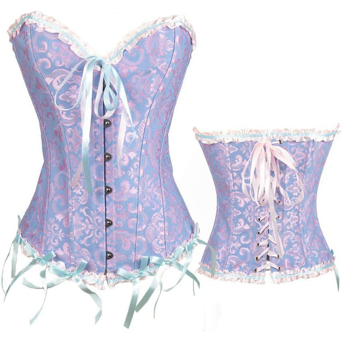 Кросет-корсаж для жінок з великою грудьми, бюстіє, топ-корсаж з атласу з квітковим принтом, 4XL, ліловий колір