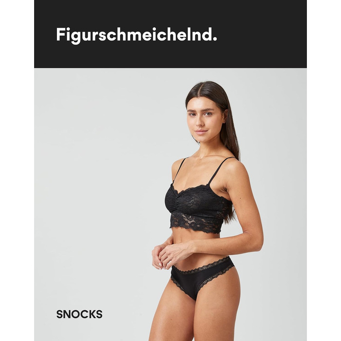 Танга жіночі Snocks з мережива з органічної бавовни – дихаючі та комфортні, не ріжуть – сексуальні труси та білизна для жінок, розмір XS - 4XL, 3 шт. в упаковці