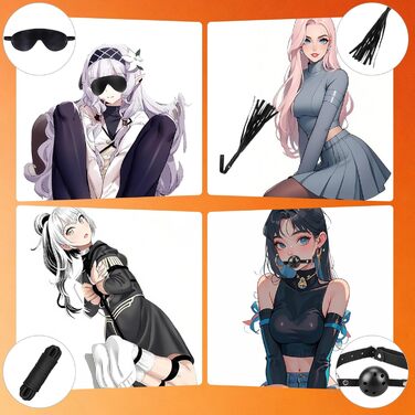 Набір для БДСМ: шкіряне спорядження для фетишу, обмеження, спотикання, з наручниками та маскою для очей (17 предметів, чорний)