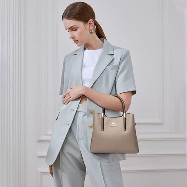 Жіноча сумка NICOLE & DORIS середнього розміру з екошкіри (PU), елегантна сумка-тоут через плече, водонепроникна сумка-сатчел з відділеннями, колір Khaki