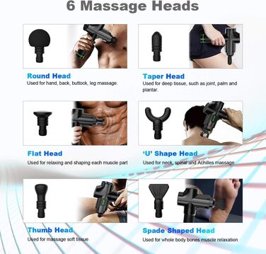 Перкусійний масажер Massage Gun для м'язів, електричний масажний пістолет (4800 об/хв), чорний