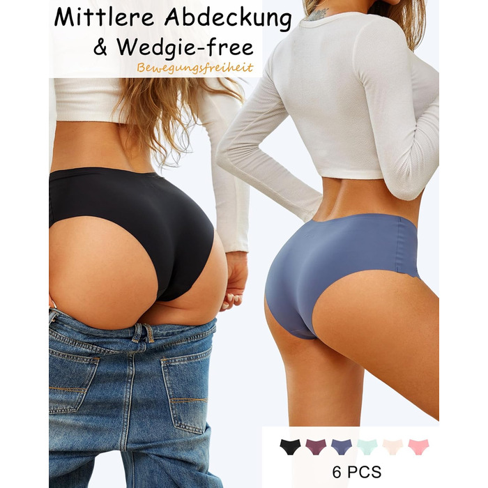 Шорти жіночі безшовні з високою талією, трусики-сліпи, 6 шт. (чорний) L