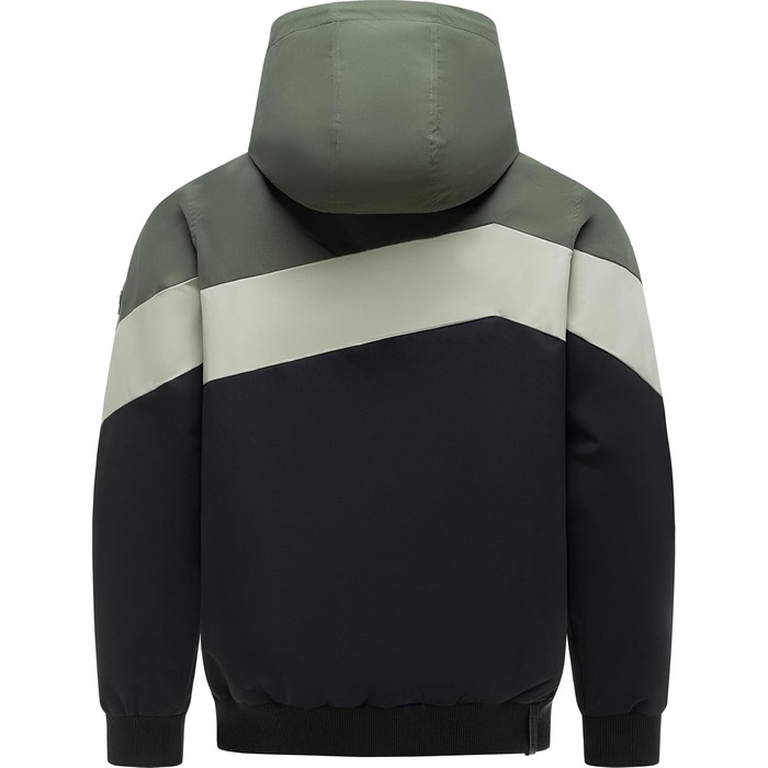 Чоловіча легка демісезонна куртка Ragwear Stewie Block: водонепроникна та дихаюча з капюшоном, колір Dark Olive, розмір S