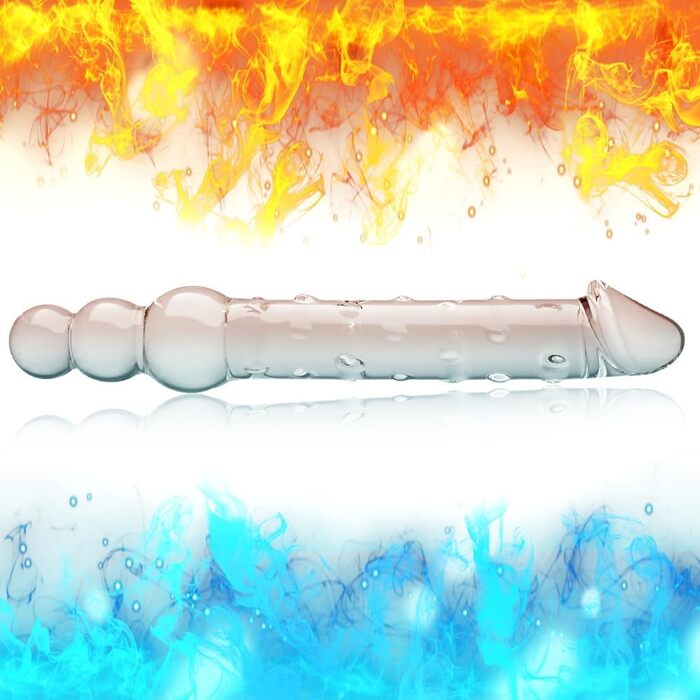 Скляний дилда SXOVO 29.5 см з частинками, анальні кульки, для масажу G-точки та простати, секс-іграшка для жінок та чоловіків