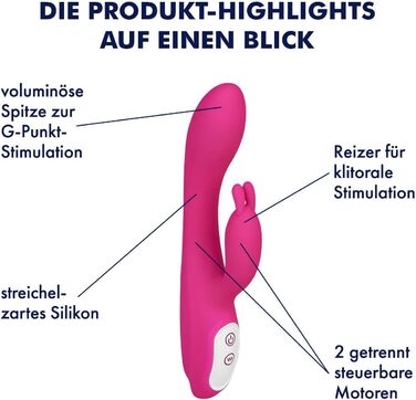 Кролик EIS з підігрівом | Інтимна іграшка для жінок | Вібратор-кролик з безпечного силікону | Перезаряджається та водонепроникний (IPX7) | Потужна стимуляція | Фіолетовий | 22 см