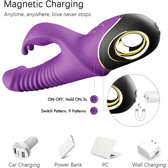 Вібратор для жінок з вібрацією клітора та G-точки, анальний вібратор, секс-іграшка з 9 режимами вібрації, для пар