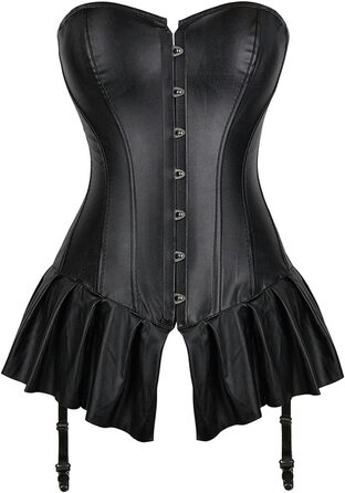 Корсет-формувальна білизна CABULE Punk-стиль, чорний, з блискавкою та бретелями, розмір XXL, артикул 8558