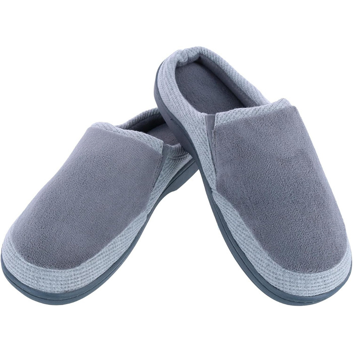 Чоловічі домашні капці Isotoner Travis Slip-on з мікрофротте та вафельної тканини, колір сірий (Asche), розмір 46.5/48 EU