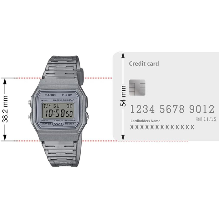Цифровий унісекс годинник Casio Collection у сірому кольорі
