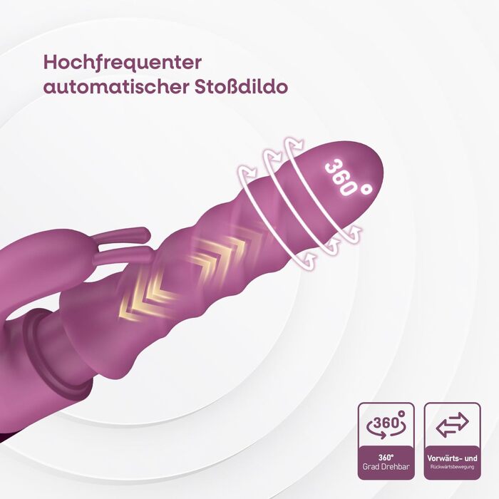 Вібратор для жінок: вібратор клітора, анальний вібратор, 360° ротація, A, C та G-точки