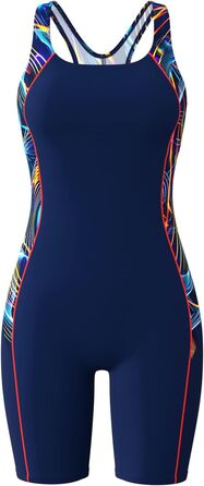 Спортивний купальник для жінок Racerback/U-Back з ефектом моделювання силуету (44, Wellenschatten)