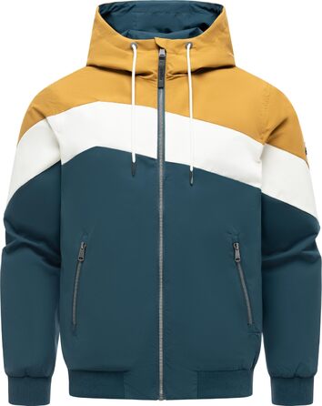 Чоловіча легка перехідна куртка Ragwear Stewie Block: водонепроникна та дихаюча вітровка з капюшоном, колір Cinnamon, розмір XL