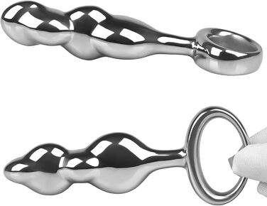 Анальний плаг SXOVO для чоловіків з металу: анальні кулі з кільцем для тяги, сталевий анальний ділдо, масажер простати, стимуляція G-точки, еротичні іграшки для пар