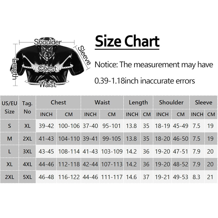 Чоловіча сорочка з лакованої шкіри Wetlook AIEOE, чорна, XXL