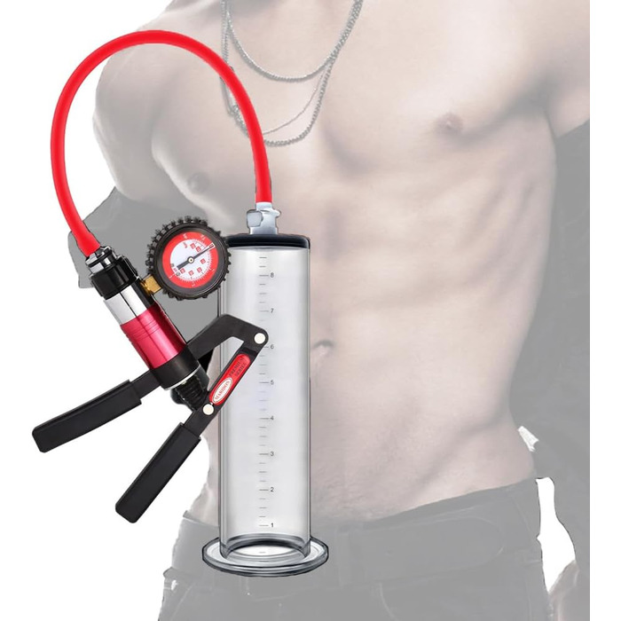Пеніс-насос NAIXBTY з манометром та зручним руків'ям. Матеріал: силікон. Для чоловіків. Збільшення ерекції, посилення потенції, збільшення статевого члена. Інтимні іграшки для дорослих. Розміри: 31 * 6.4 см