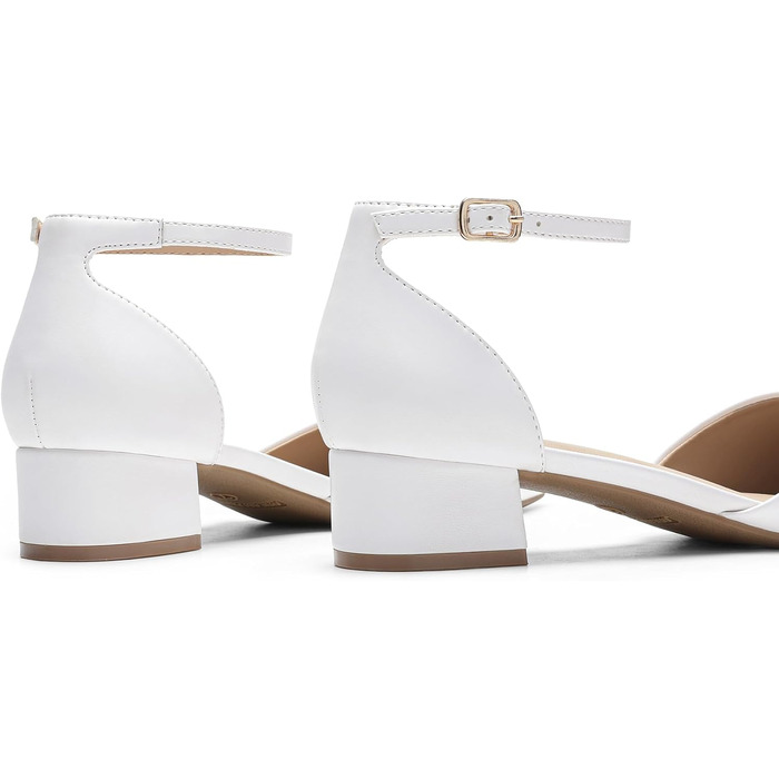 Жіночі туфлі-човники Dream Pairs на низьких підборах, білі, розмір 40.5 EU