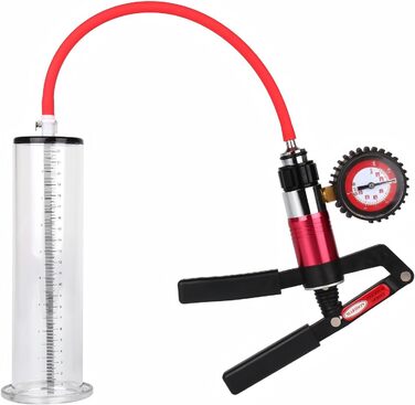 Насос для збільшення пеніса з манометром та регулювальними колесами. Ручний насос для чоловіків з металевим руків'ям, вакуумний насос для збільшення розміру пеніса (57 мм)