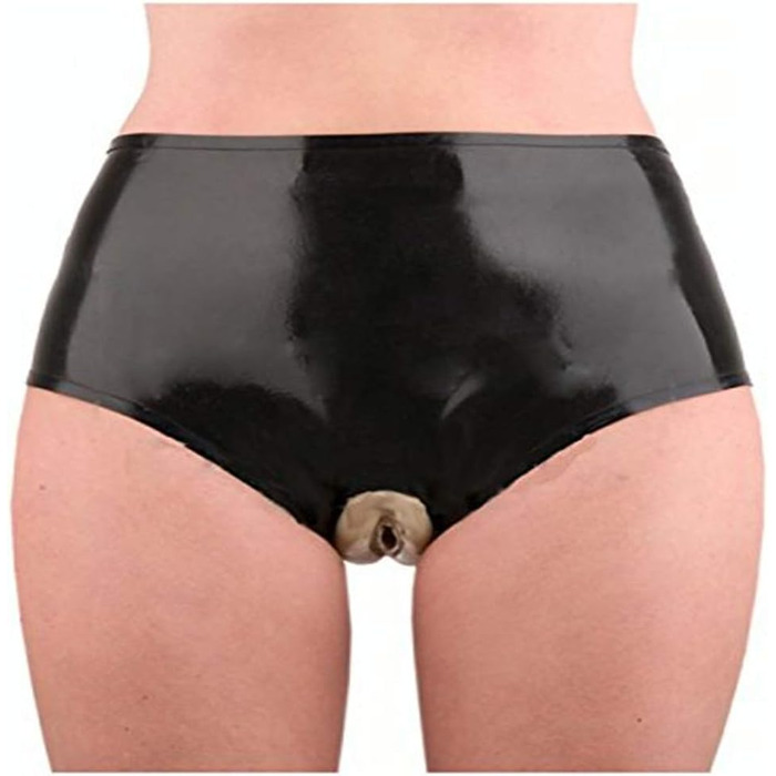 Латексні шорти сексуальної білизни з анальним конденсатом для косплею, чорні (L), 1 шт.