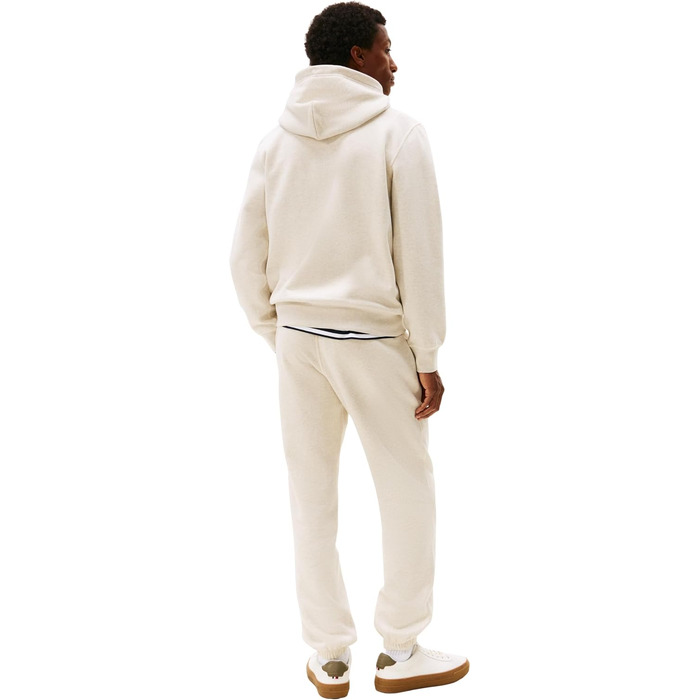 Чоловічий худі Tommy Hilfiger Seasonal Fleece з кишенею-кенгуру, бежевий (Heathered Oatmilk), розмір XXL