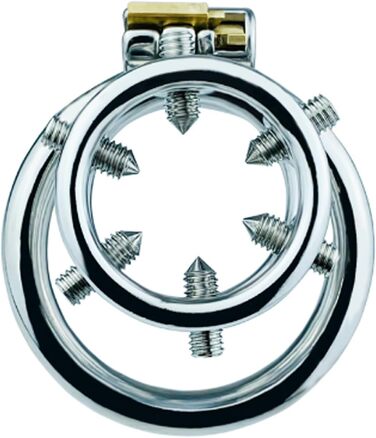 Сталевий кільцевий роздільник яєчок (Doul) з шипами для чоловіків. Кольце для яєчок, розтягувач яєчок, CBT, Бондеж, інтимні іграшки. Діаметр 45 мм