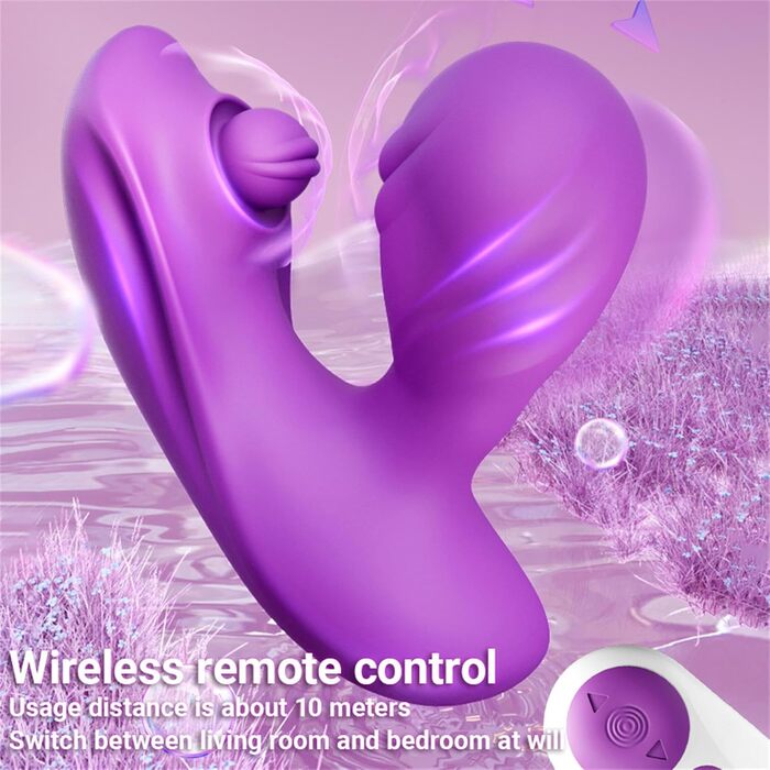 Вібратор-метелик для жінок: кліторальний та G-точковий, 9 режимів, з пультом дистанційного керування, перезаряджається