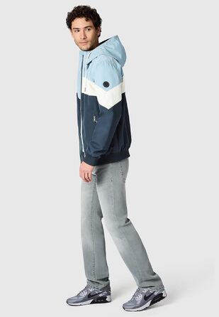 Чоловіча легка демісезонна куртка Ragwear Stewie Block: водонепроникна та дихаюча з капюшоном, Dusty Blue, розмір S-4 (M)