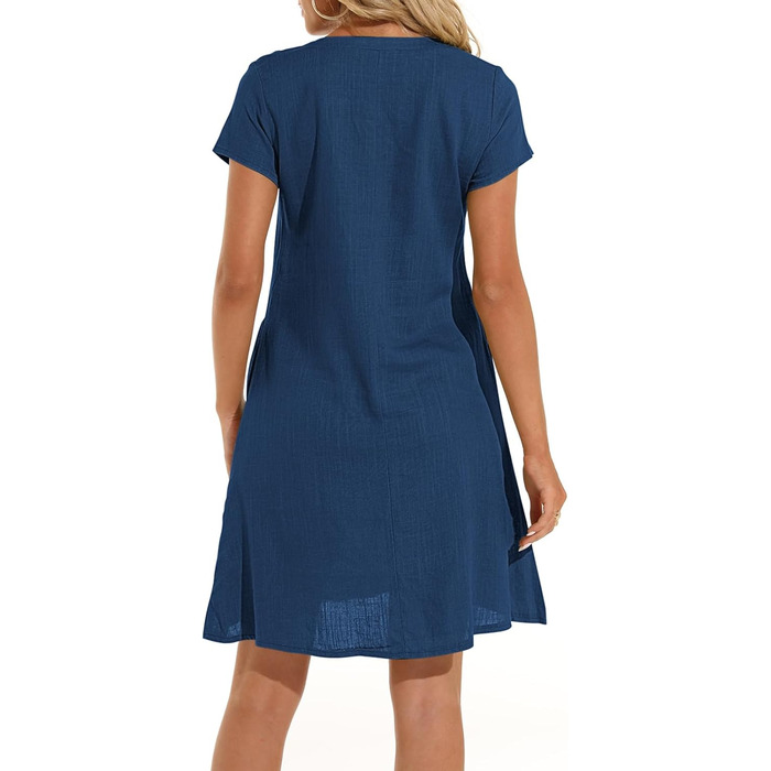 Сукня Tincini Soerkleid льон пляжна повсякденна з V-подібним вирізом А-силует блакитна розмір M