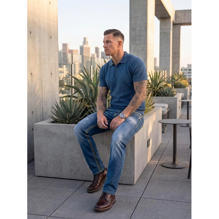 Чоловічі джинси Rock Creek Denim M33 з посиленими швами, темно-сині (29W / 32L, Rc-2369)