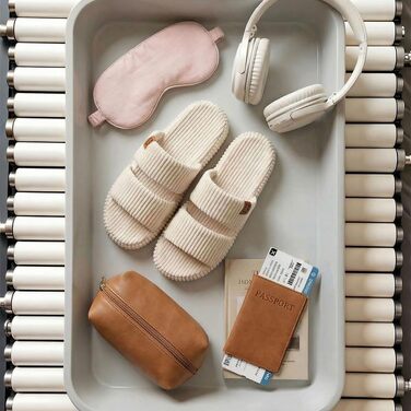 Жіночі домашні капці LongBay з ефектом пам'яті (Memory Foam), відкритий носок, зручні тапочки-сліпери з двома ремінцями, бежеві, розмір 38/39 EU