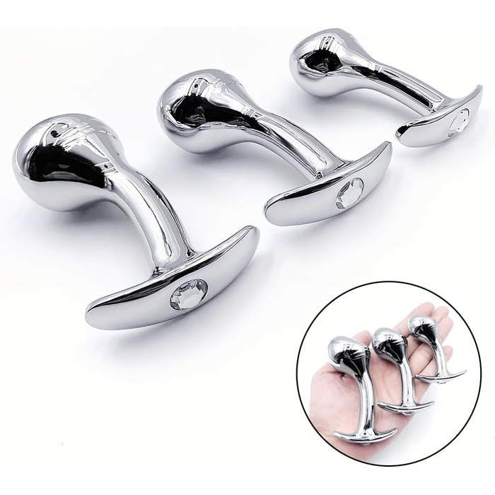 Металевий набір анальних заглушок HXLXW, S/M/L, стимуляція простати, для чоловіків та жінок