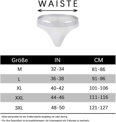 BIATWOWR чоловічі стрінги з вирізом на спині, сексуальна білизна, дихаюча та зручна, для чутливої шкіри, темно-червоно-біло-чорна (білий, M)