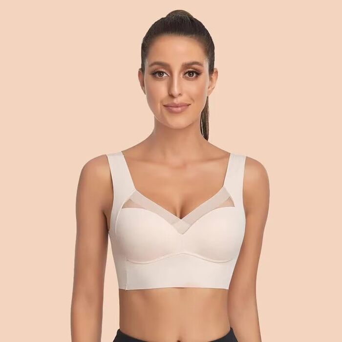 Бралет-BH Tian Dee для корекції постави, без кісточок, з пуш-ап ефектом, безшовний, бежевий