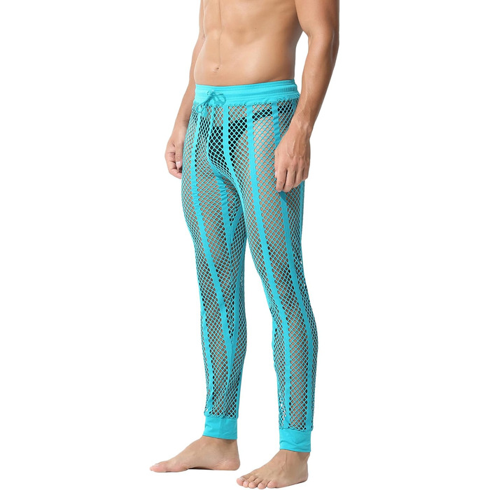 Чоловічі прозорі штани FEOYA з сітки: легкі, сексуальні, для спорту та дому (зелені, розмір L)