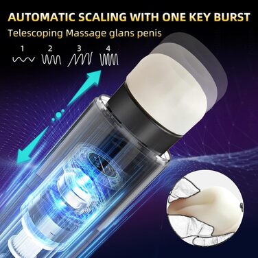 Автоматичний мастурбатор для чоловіків з 4 телескопічними режимами. Іграшка для дорослих, мастурбатор, секс-іграшка для чоловіків
