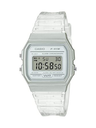 Класичний кварцовий годинник Casio F-91W водонепроникний з секундоміром, будильником та календарем