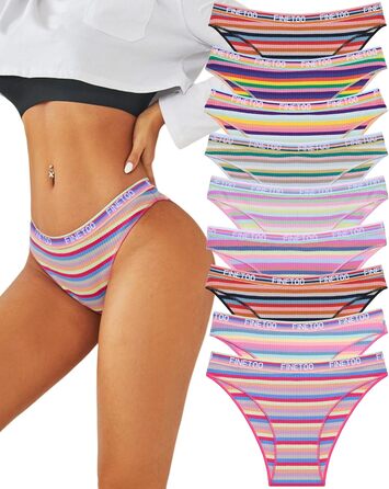 9 пар жіночих бавовняних трусиків FINETOO: яскраві кольори, спортивний стиль, бавовна, S-XL, M-L