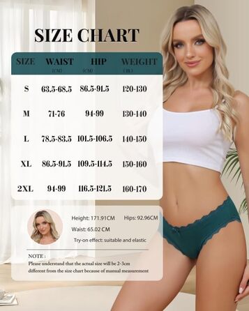 Сліпекс жіночі труси Levao 6 шт. бавовна мереживо дихаючі, комплект трусиків для жінок, S-XXL, 6 кольорів