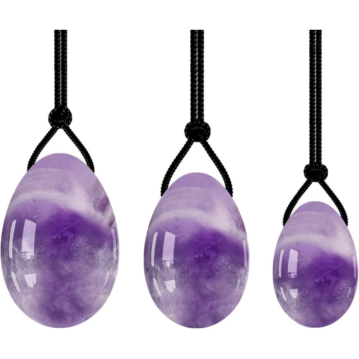Набір Ясень, Аметист, Жадеїтові Яйця Кегель для Вагінального Масажу та Тренувань, Набір з 4 шт.