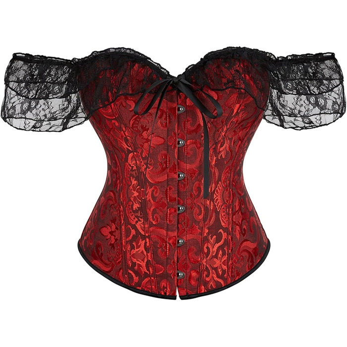 Жіночий топ Korett чорного кольору з корсетним ефектом, мереживо, сексуальний верх, естетичний, шнурування, бюстгальтер Korett, сукня Korett для вечірок/роботи (винний, XXL)