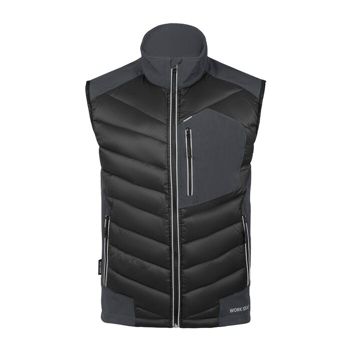 Чоловічий жилет Softshell WORK IDEA: водовідштовхуючий, вітрозахисний, дихаючий спортивний жилет для бігу, їзди на велосипеді, походів та роботи, чорний, 5XL
