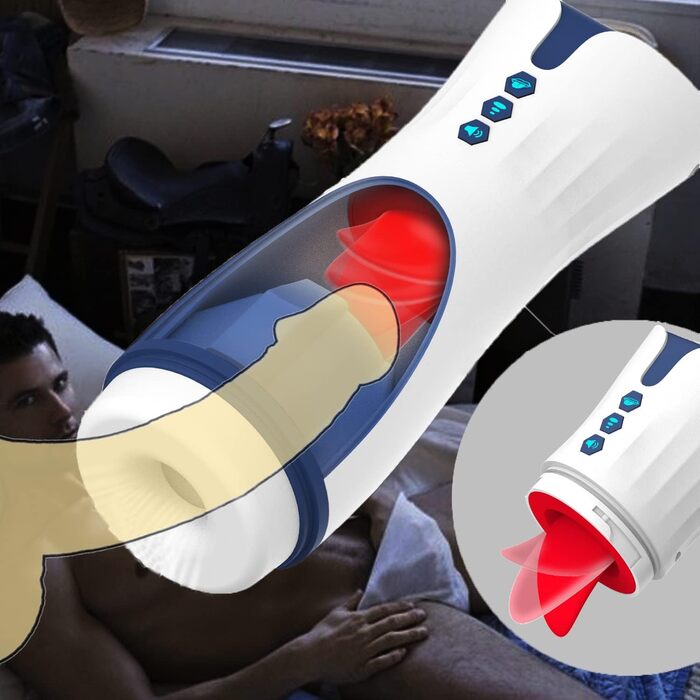 Електричний мастурбатор JFRong з автоматичним керуванням, 7 функцій лизання та 4 функції всмоктування для чоловіків