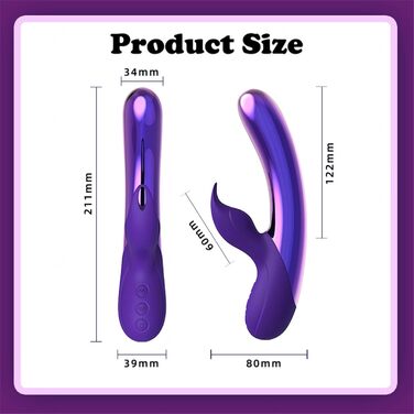 Вібратор для жінок Rabbit Vibrator Lila - 10 режимів, LED, стимуляція клітора