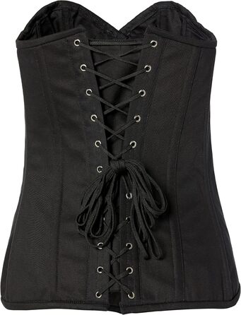 Корсет Daisy Corsets чорний бавовняний з суцільними ребрами жорсткості, розмір 6X