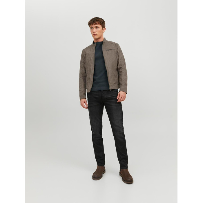 Чоловіча куртка-бомбер Jack & Jones Mae з еко-замші, колір Falcon