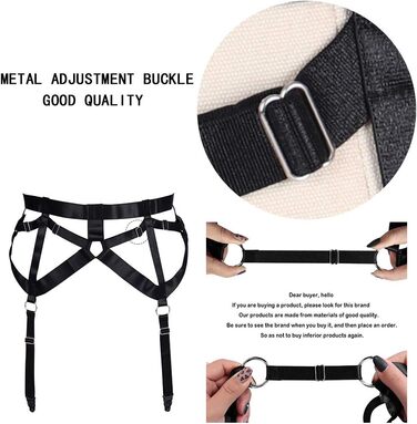 Жіночий корсет-накидка з пряжками, 4 кліпси, на шкарпетки, стилі Harajuku, універсальний розмір, чорний