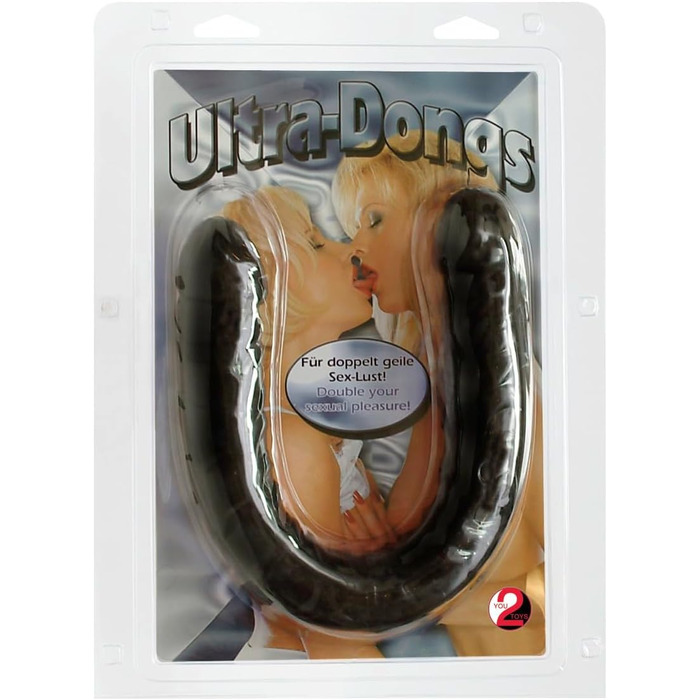 Двосторонній дildo You2Toys з гнучким матеріалом для жінок, чоловіків та пар (чорний)