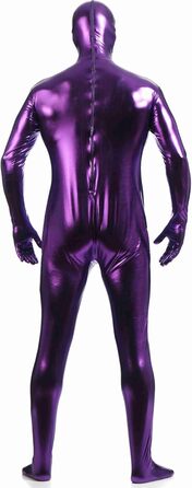 Чоловічий латексний комбінезон-кальсони з блискавкою для клубу, Хелловін, сцени (фіолетовий, XXL)
