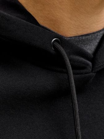 Чоловічий однотонний худі з капюшоном JACK & JONES, чорний, розмір L