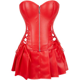Жіноче корсетне плаття з екошкіри, червоне, розмір M - сексуальний образ для вечірок та клубів